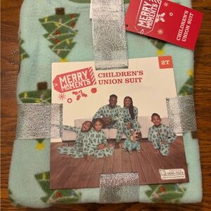 Children's Green Christmas Pajama Set